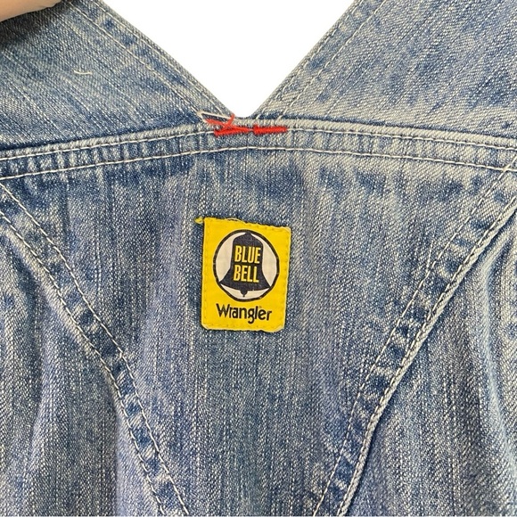 Vintage 90s Wrangler Overalls Womens Size 8 Medium Floral Hand Painted Handmade - Picture 9 of 16